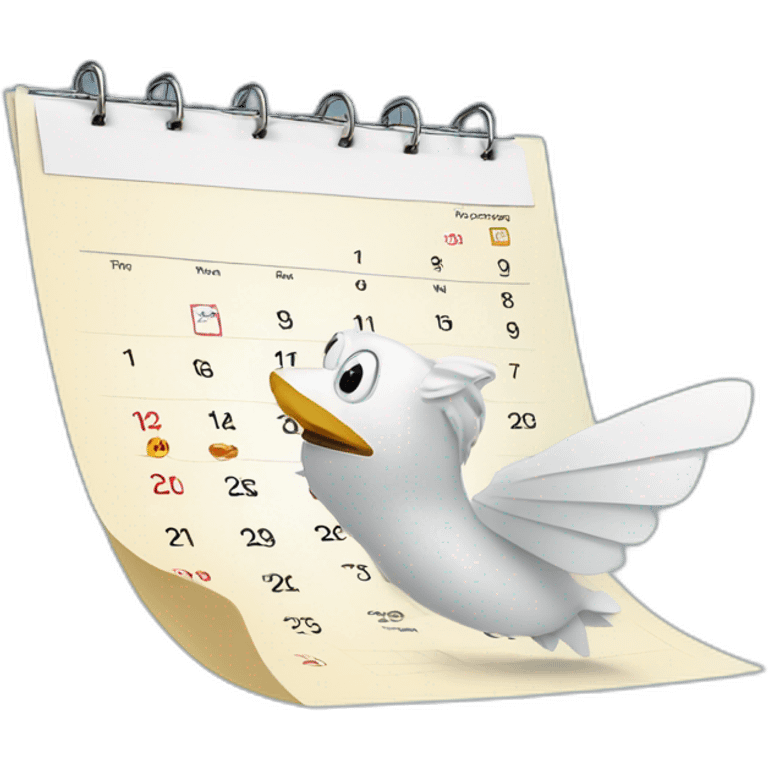 Paper flying out of a daily calendar emoji