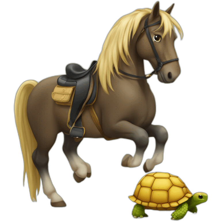 Cheval sur une tortue emoji