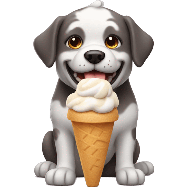 Perro comiendo helado emoji