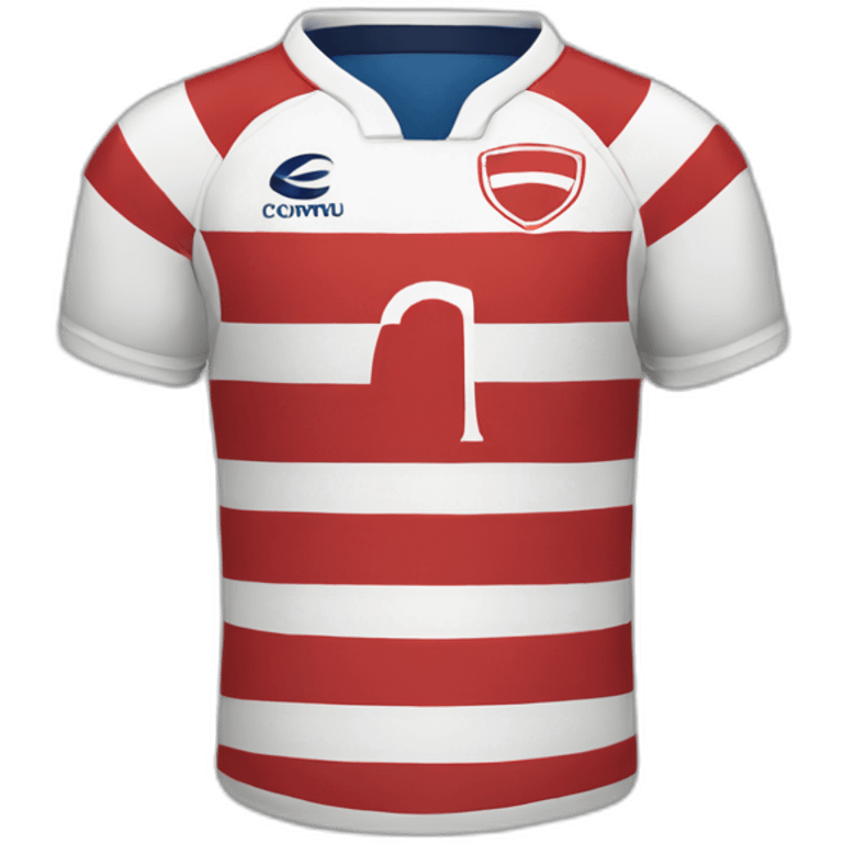 Rugby team red White stripe jersey emoji