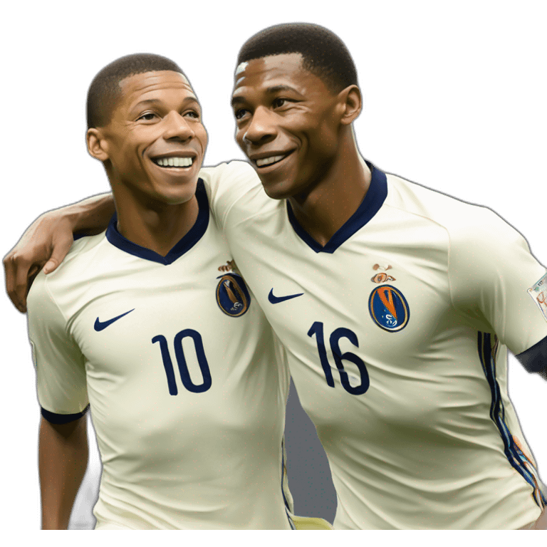 Mbappé and Pelé in style of sorolla emoji