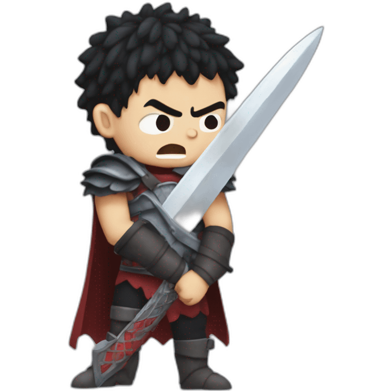 angry berserk guts carrying a huge sword on his shoulder emoji