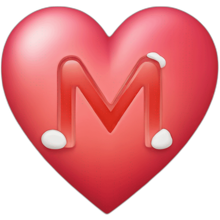 Heart with the letter M+E in it emoji