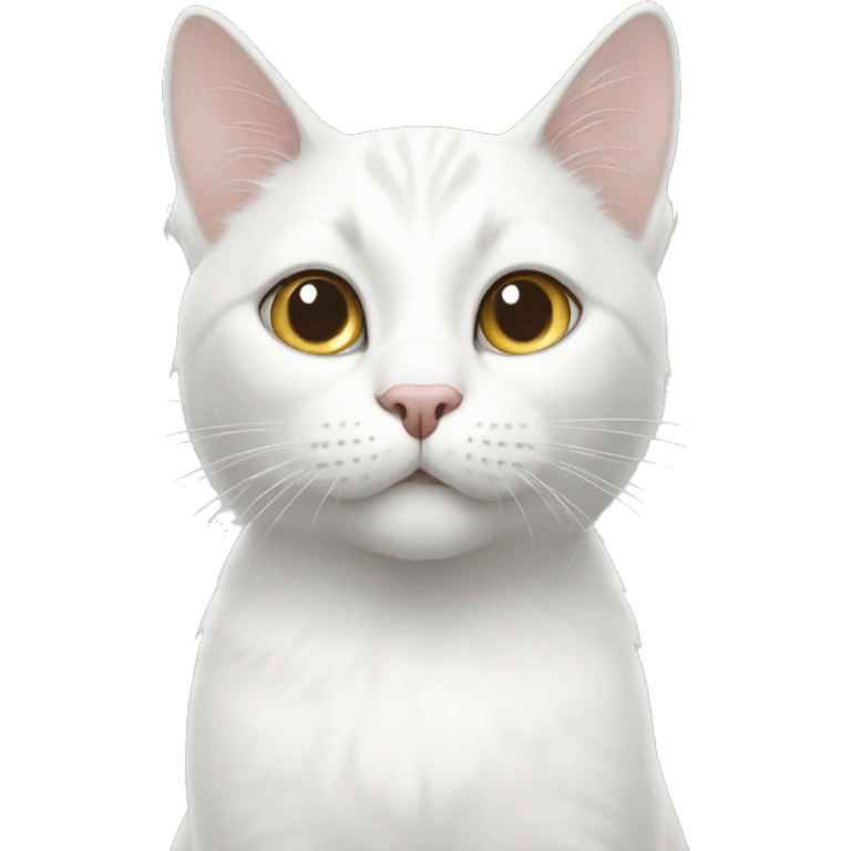 white cat with a gray spot on its head emoji