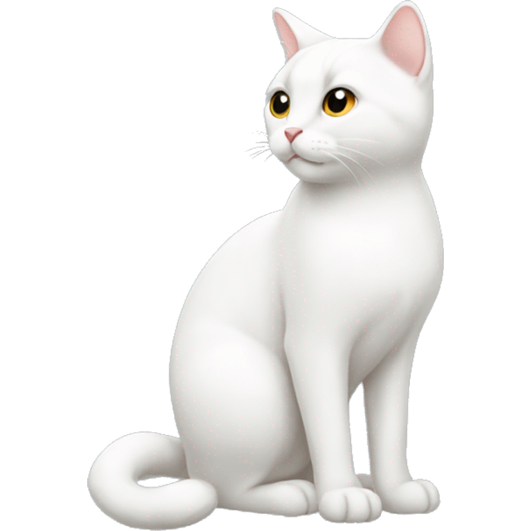 White cat whole body from side emoji