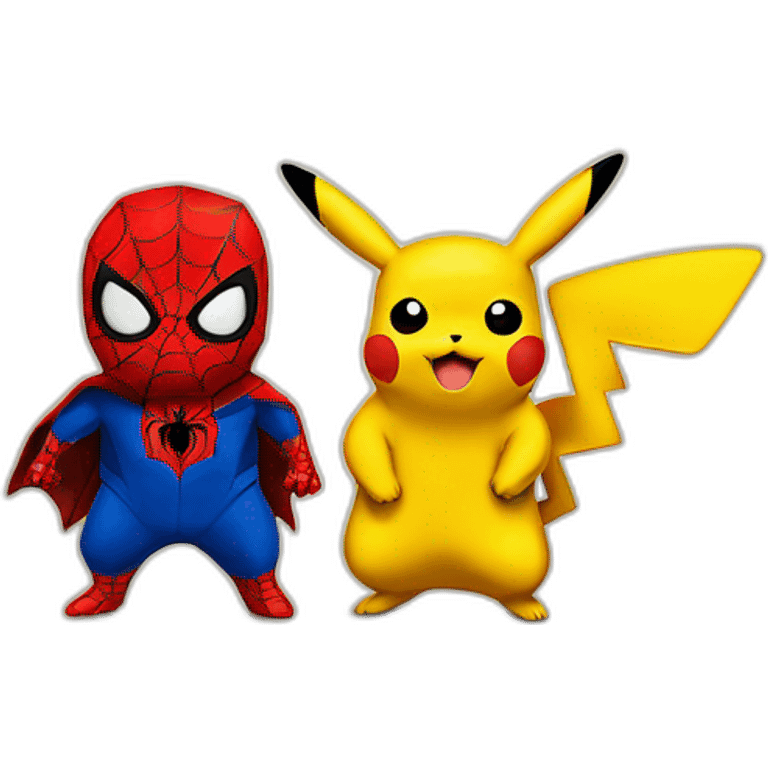 pikachu en couple avec spiderman emoji