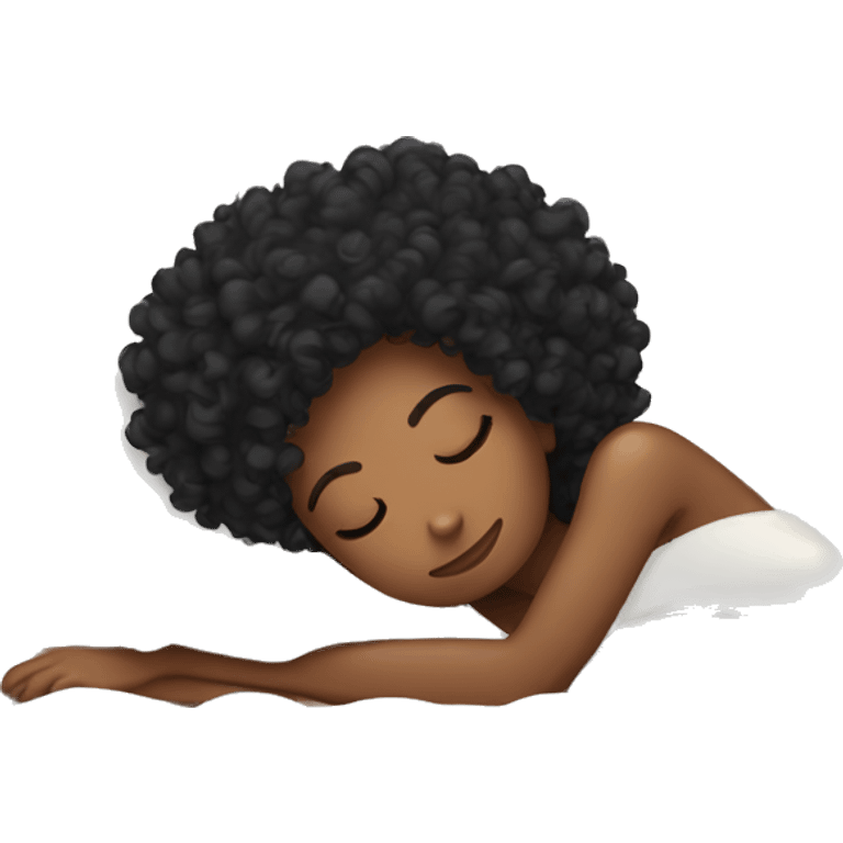 black curly hair women sleeping in bed  emoji