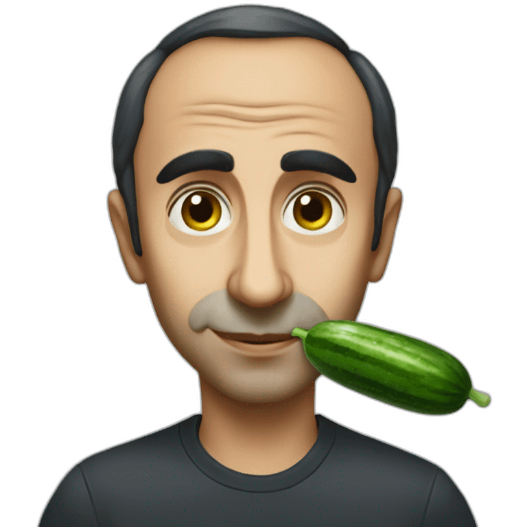 Eric Zemmour with a cucumber emoji