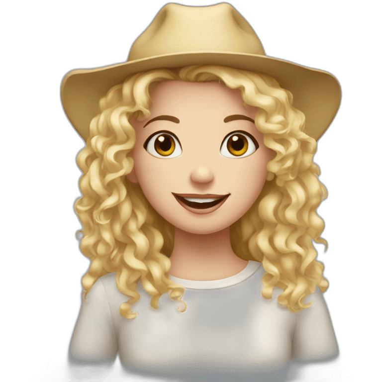 Blondie curly girl loving cow emoji