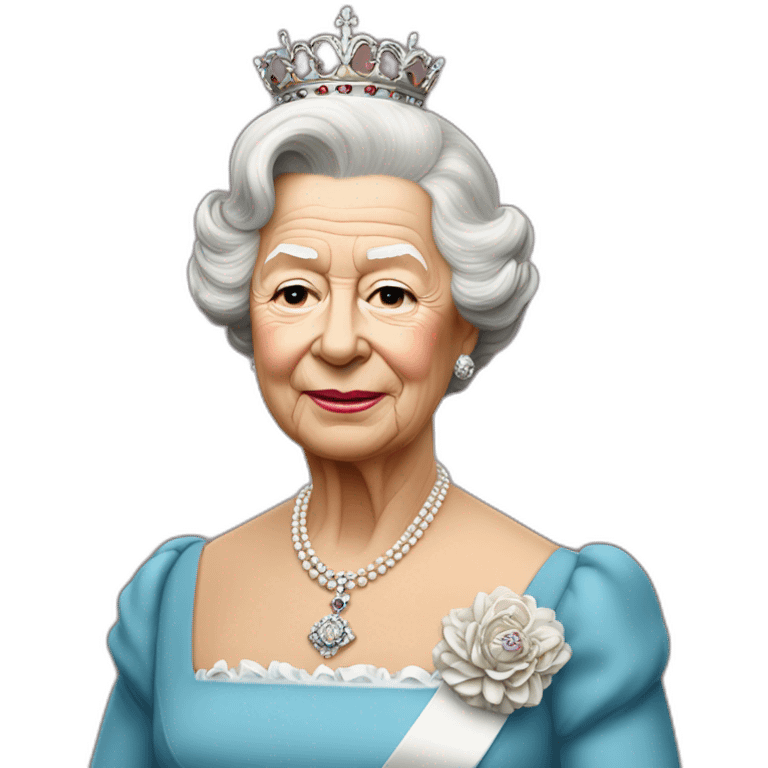 la reine d'angleterre Elizabeth II debout emoji