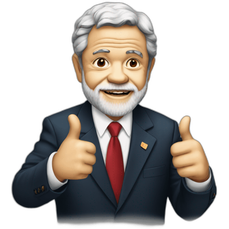 president lula da silva doing a thumbs uo emoji