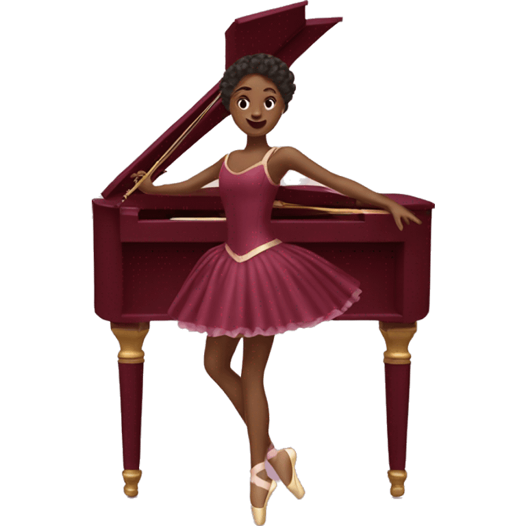 burgundy music box with ballerina emoji