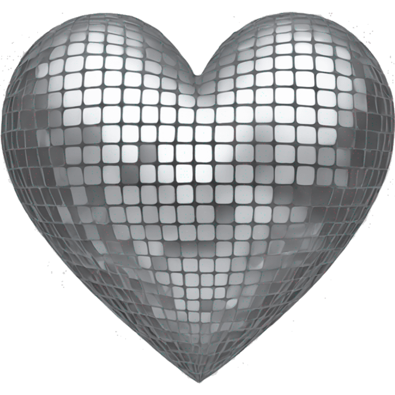 Heart Shaped discoball in Silver  emoji