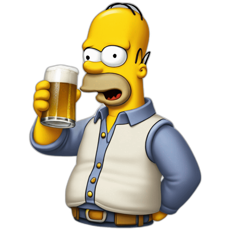 Homer Simpson qui boit de la bière emoji