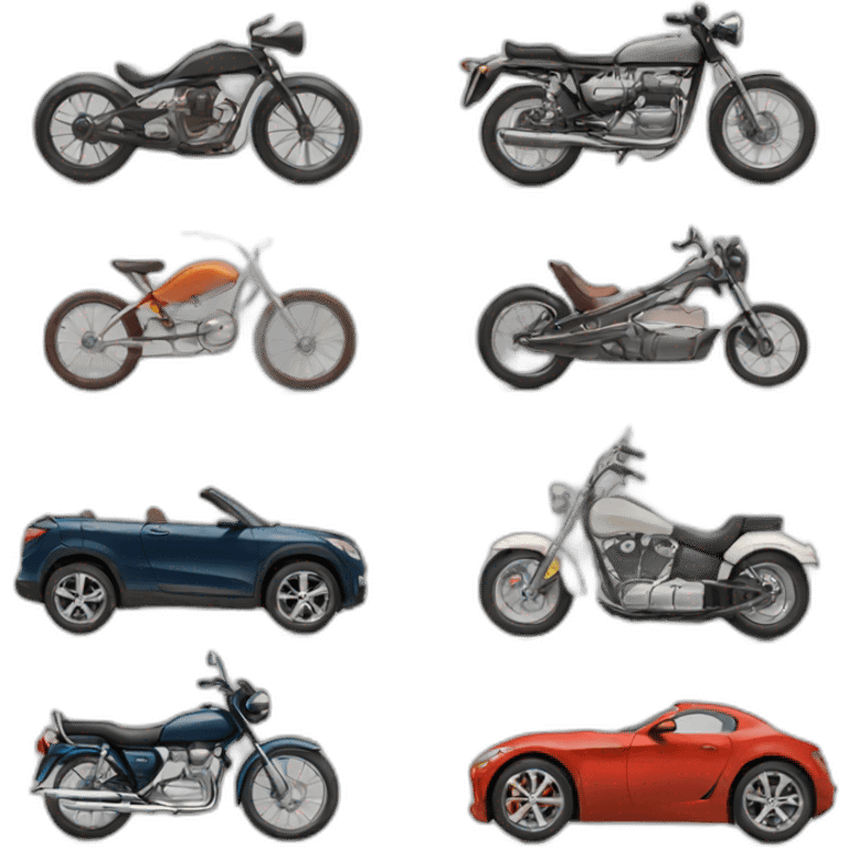 Car and bikes emoji