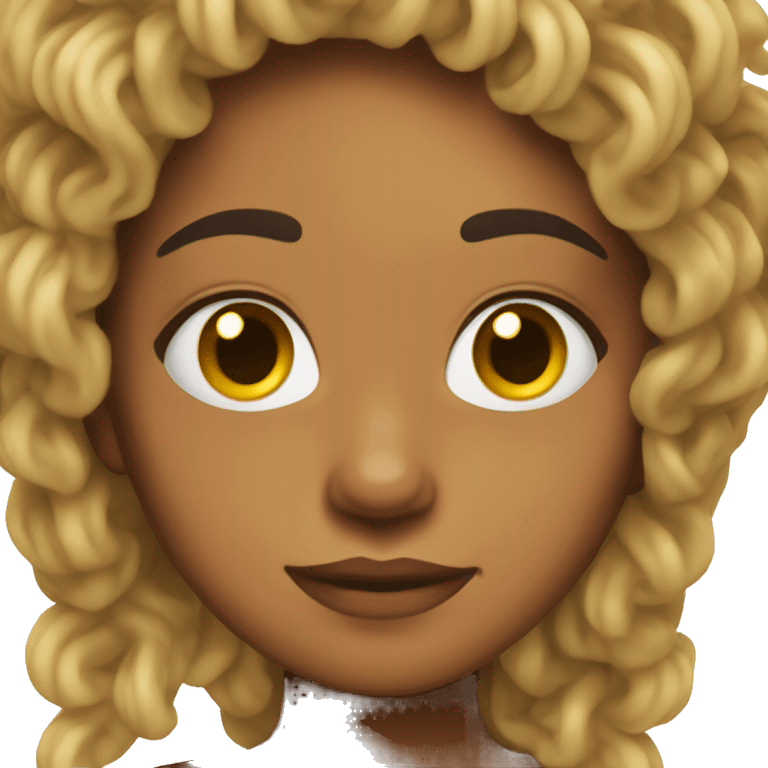 Brown girl with ramen noodles as hair emoji