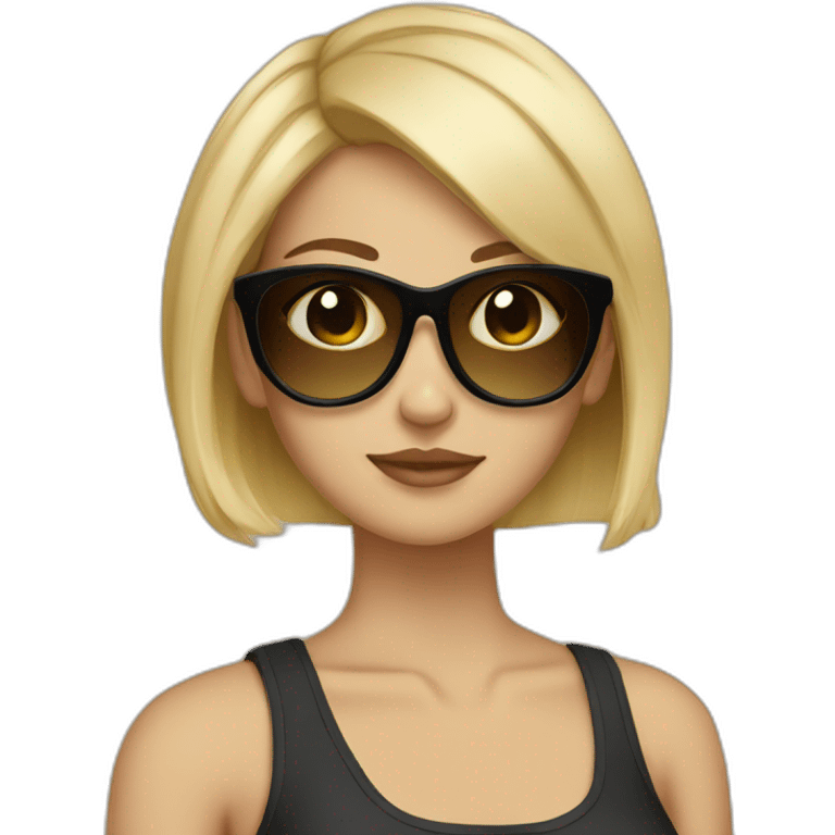 girl sunglasses blonde shorthair emoji