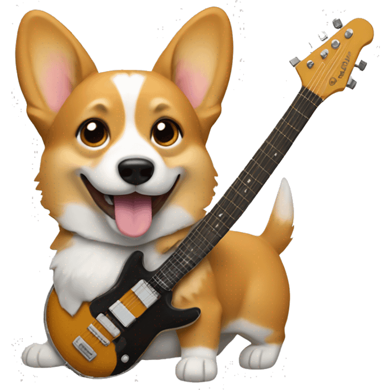 Corgi with electric guitar  emoji