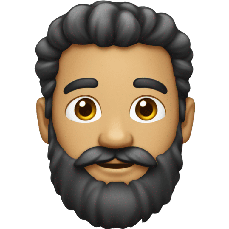 barbe poivre et sel cheveux noirs emoji