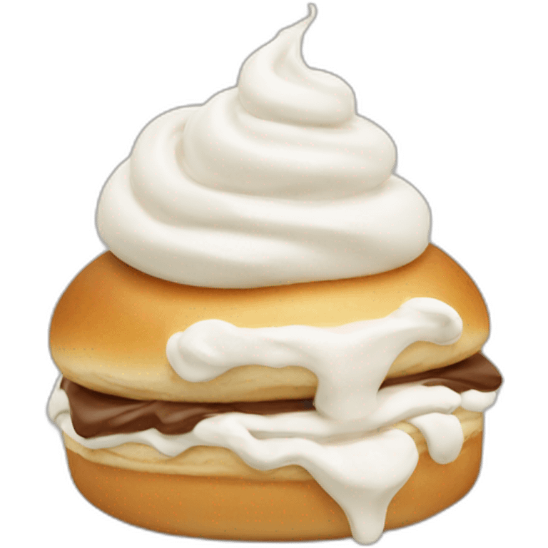 whipped cream in a bun emoji