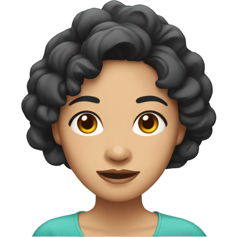 Southeast Asian woman with wrinkles, black curly hair emoji