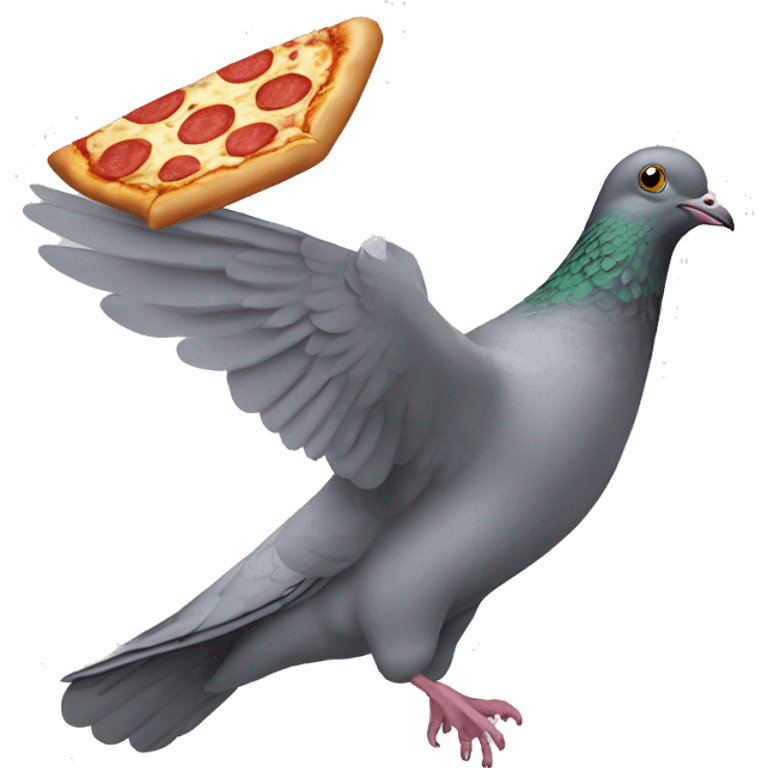 pigeon flying and carrying a pizza box emoji