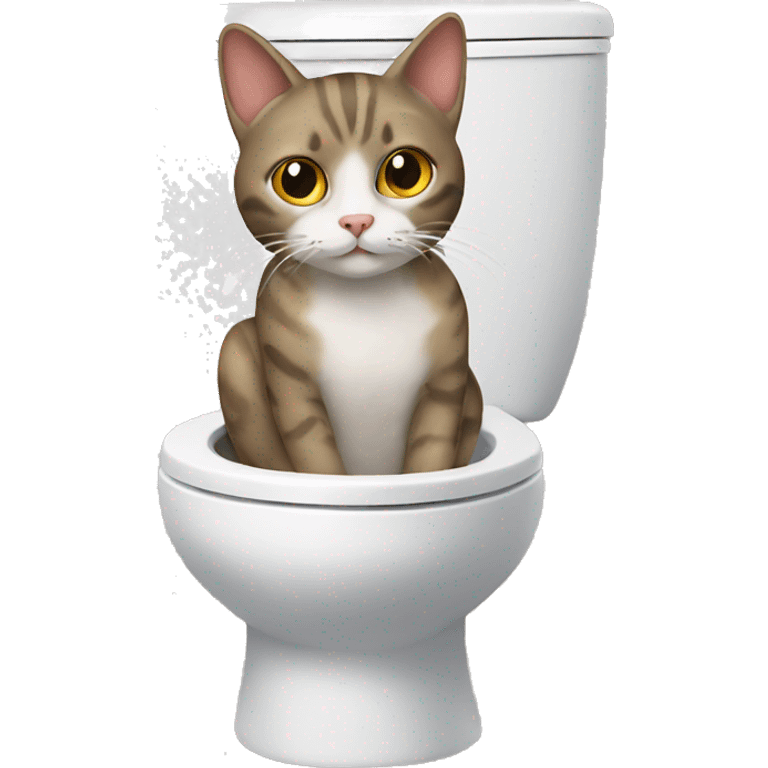 cat ￼ using toilet emoji