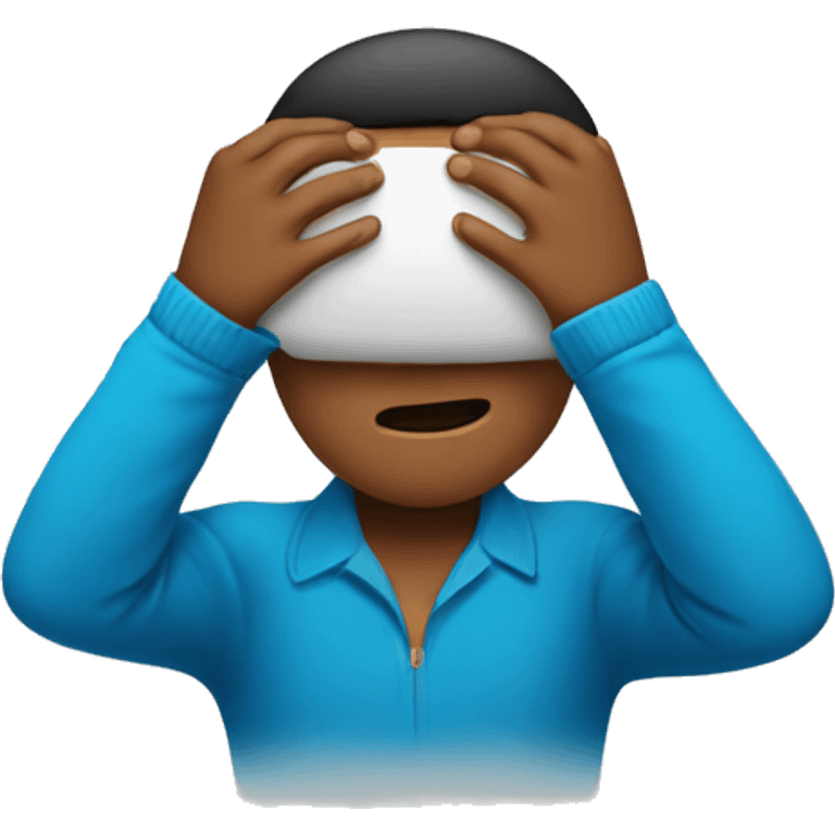 Person covering eyes with hands. Racket in other hand emoji