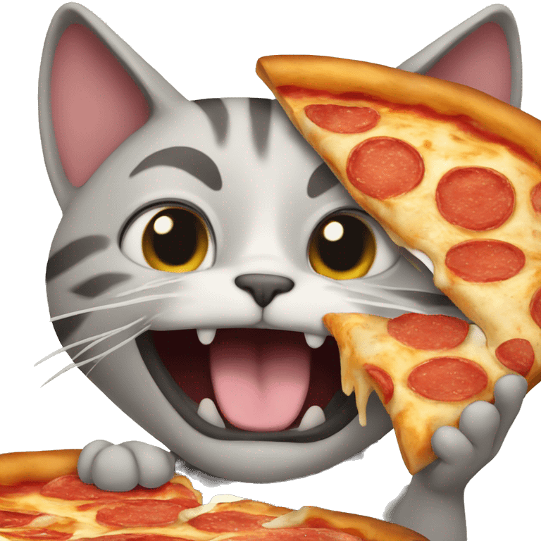 Cat eating pizza  emoji