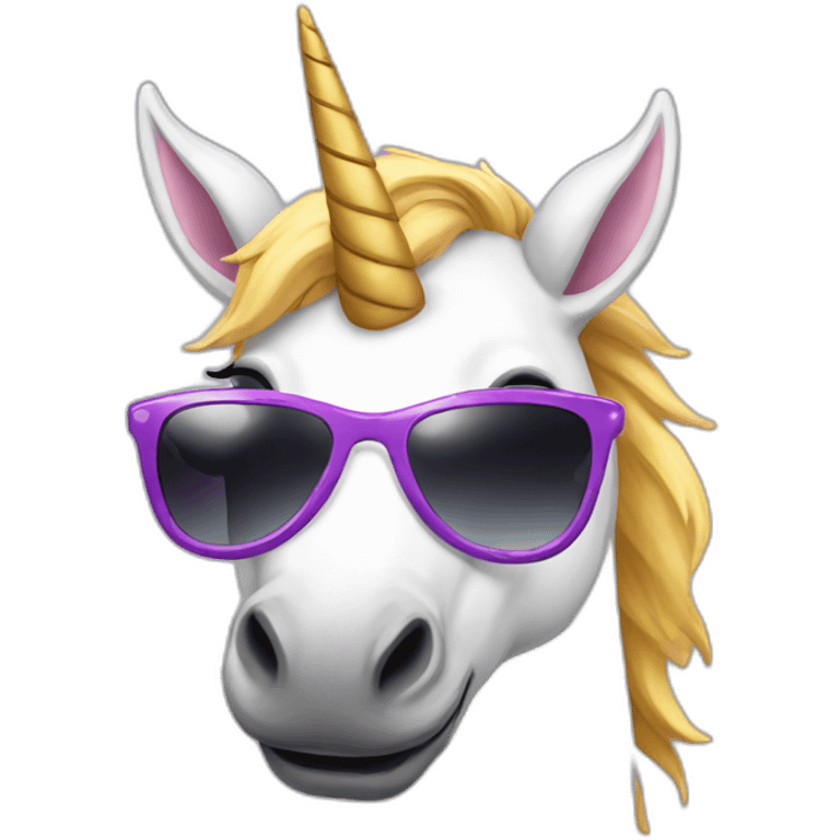 unicorn with sunglasses emoji