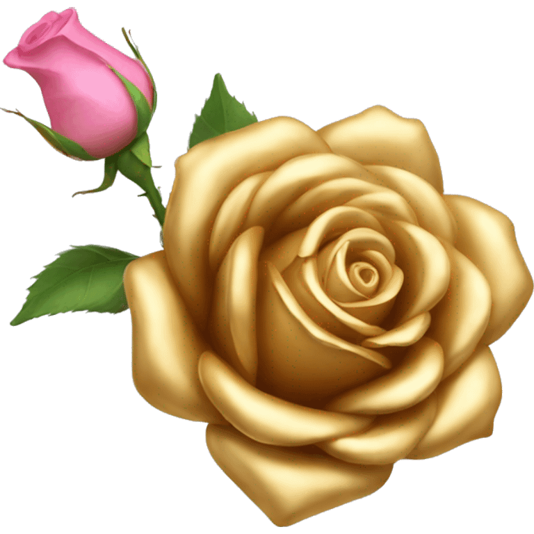 Golden rose with pink tipped petals  emoji