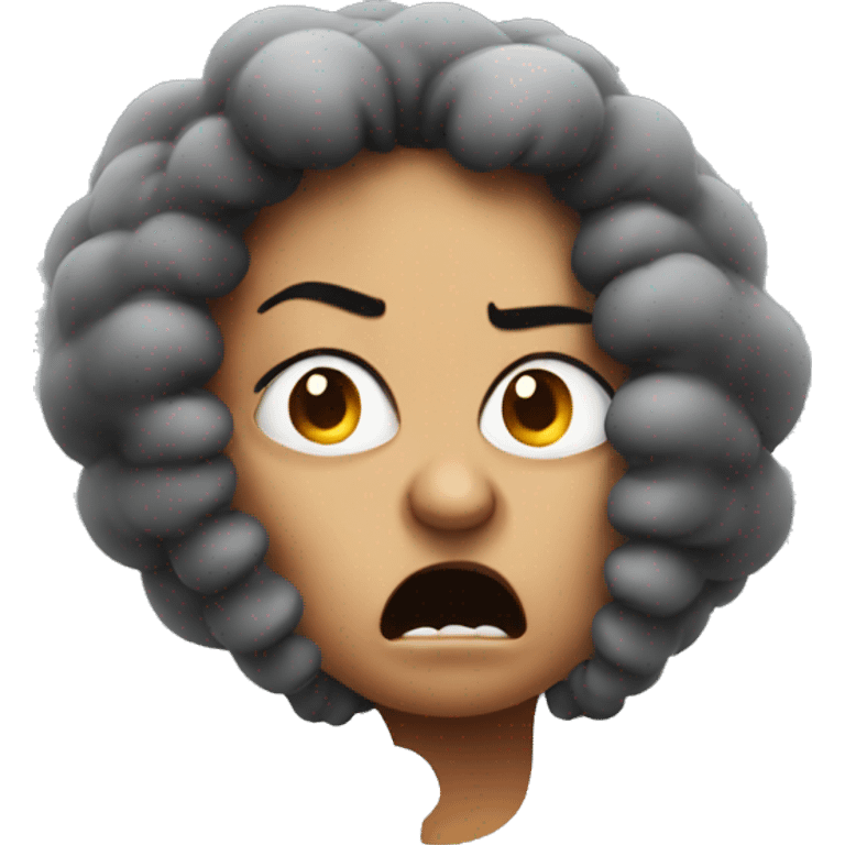 Angry woman with smoke coming out of ears emoji