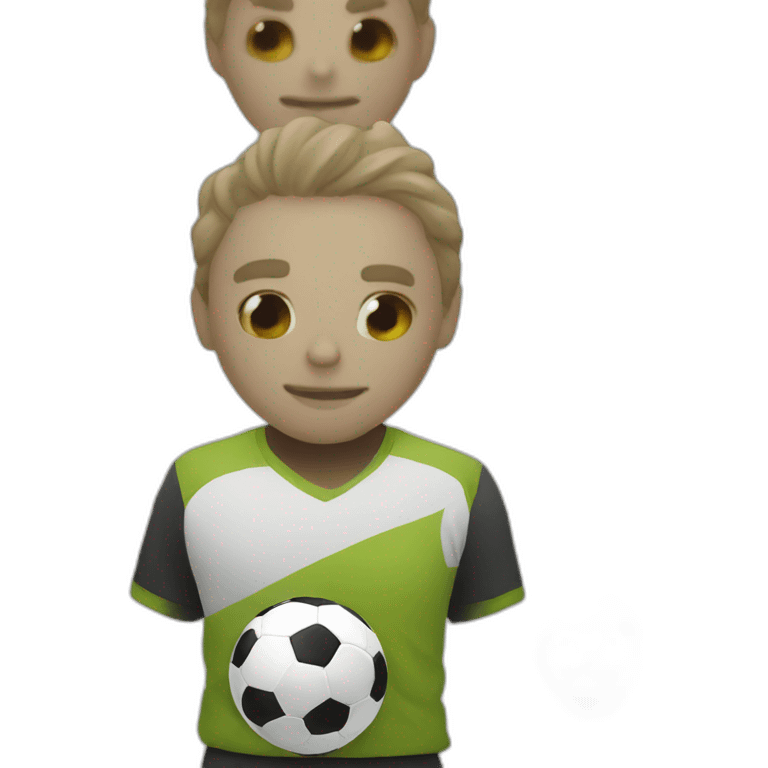 A man plays once a soccer emoji