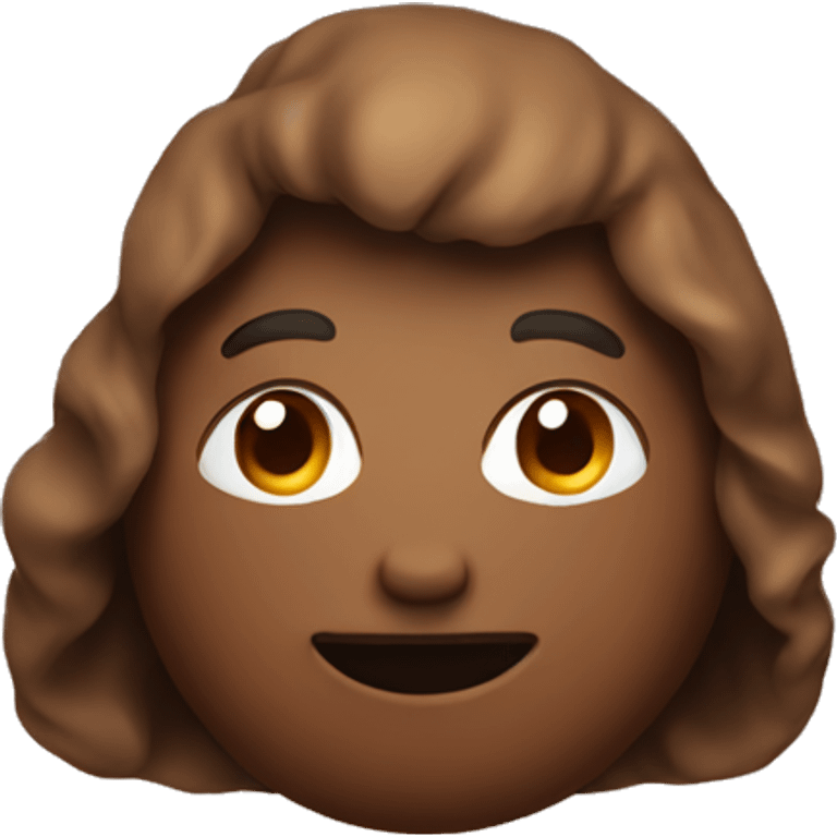 a poop with brown hair emoji