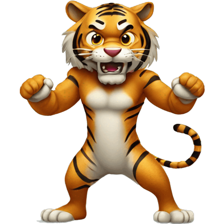 angry tiger on hind legs emoji