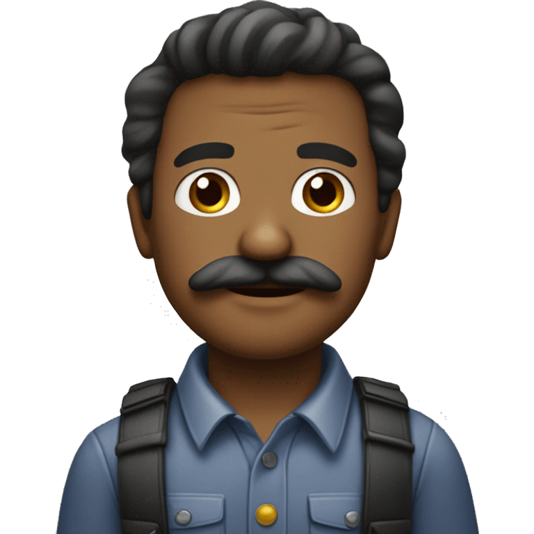 Um homem com um pequeno bigode emoji