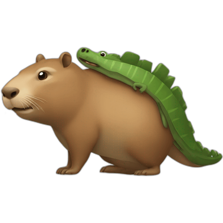 Un capybara qui chevauche un crocodile emoji