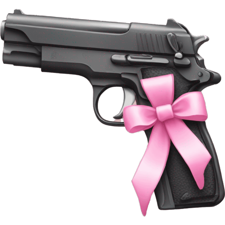 pink pistol with a pink ribbon emoji