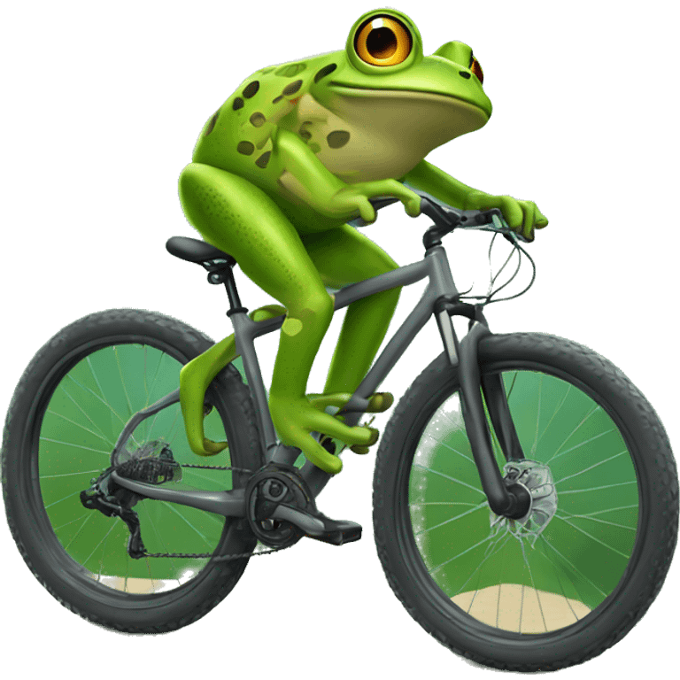 Рере frog on mountain bike emoji