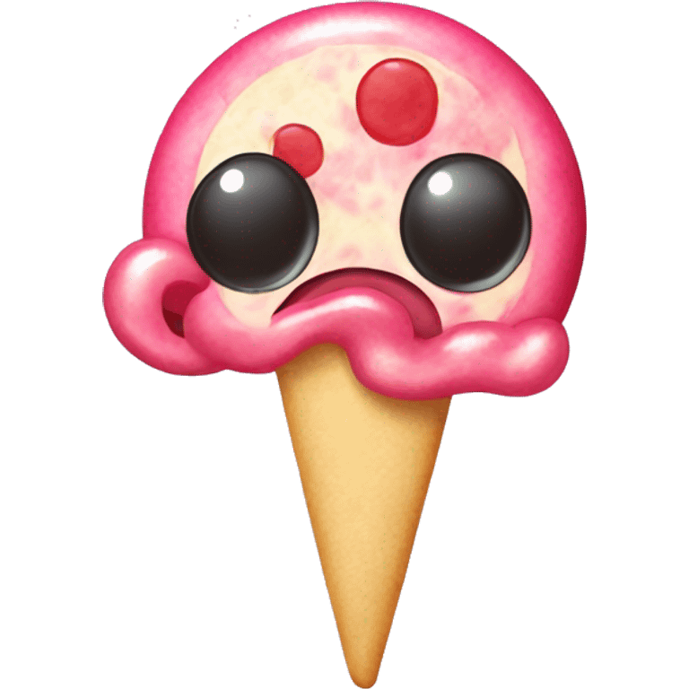 Cartoony bubble gum but the flavor is pizza emoji