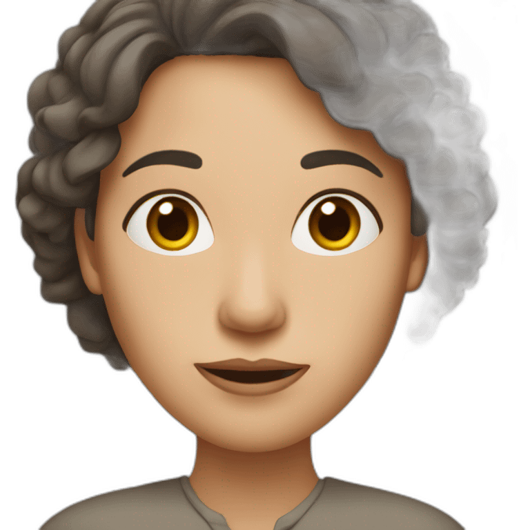 middle age woman with long dark brown hair emoji