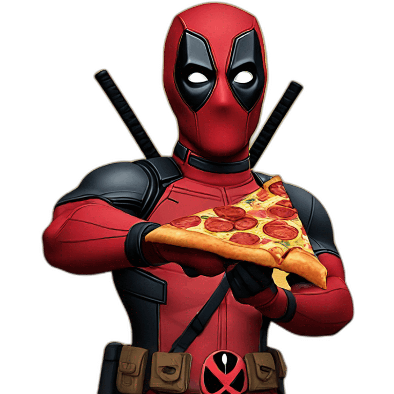 deadpool eating pizza emoji