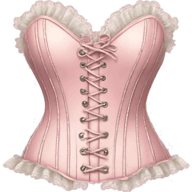 vintage rococo light pink corset with lace and frills  emoji