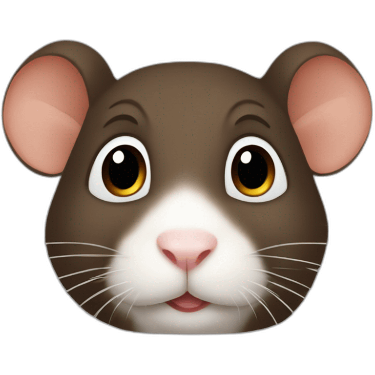 dark brown gerbil with white belly emoji