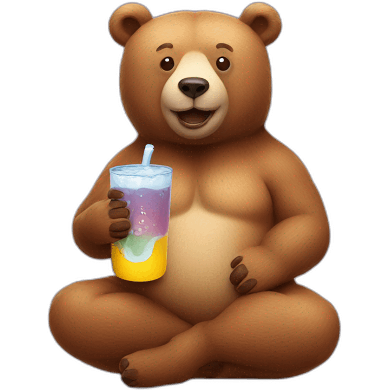 Yoga drink bear emoji