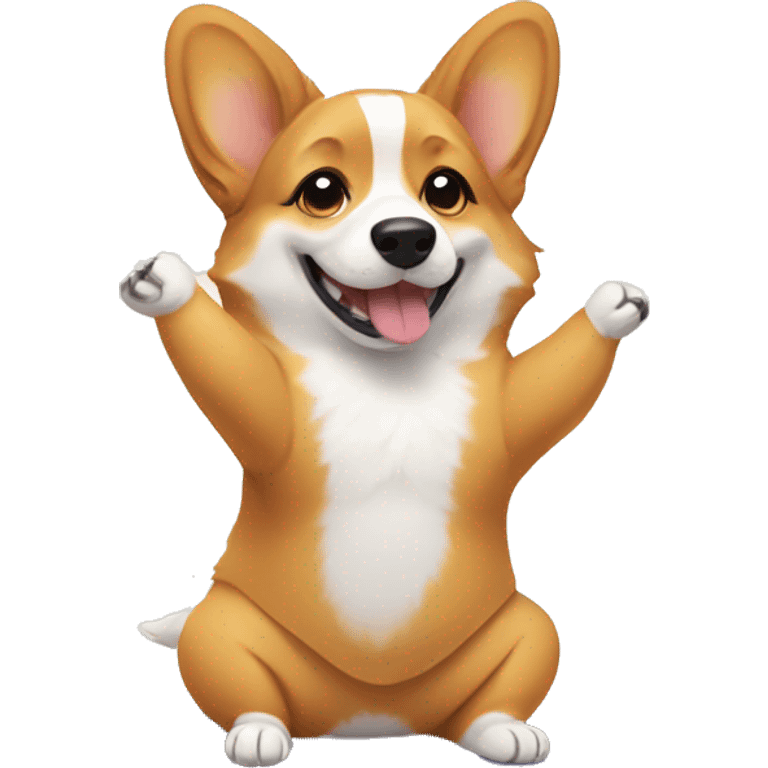 Corgi doing yoga  emoji