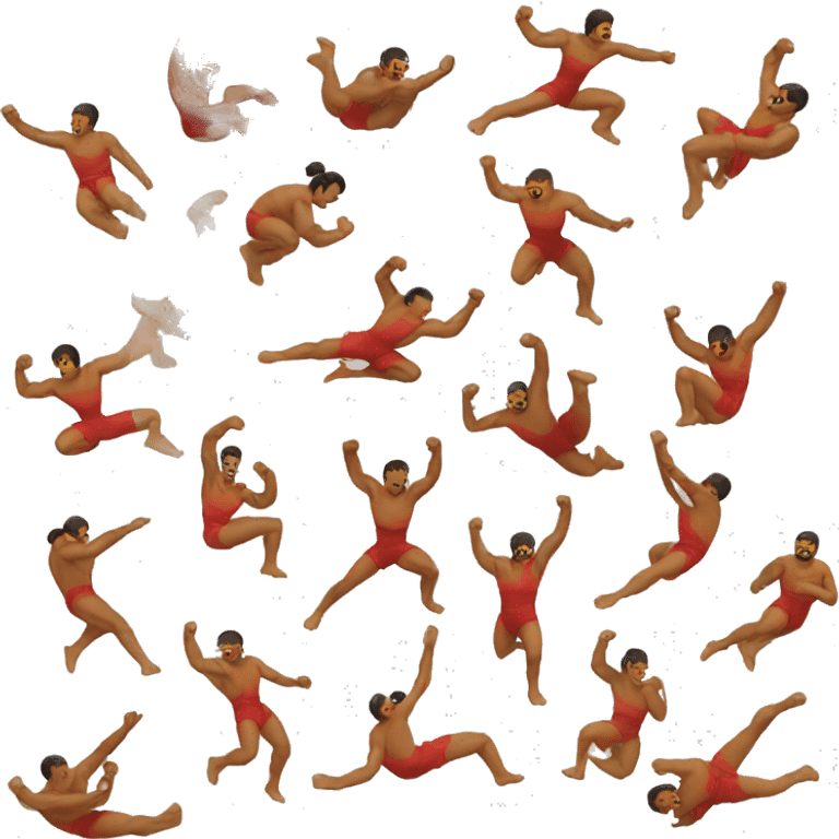 Flying wrestlers  emoji