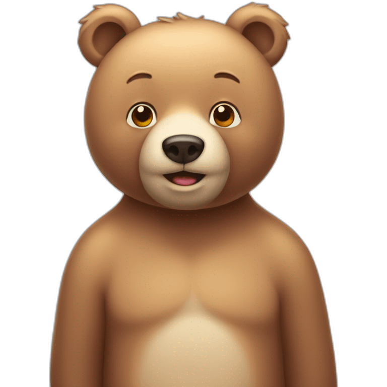 Blushing bear  emoji