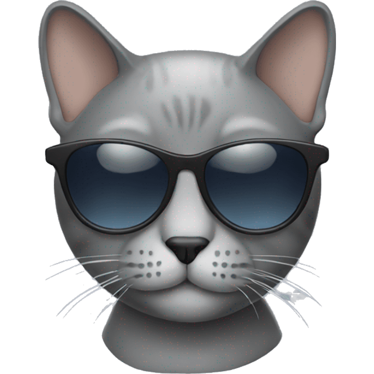 grey Cat with sunglasses emoji