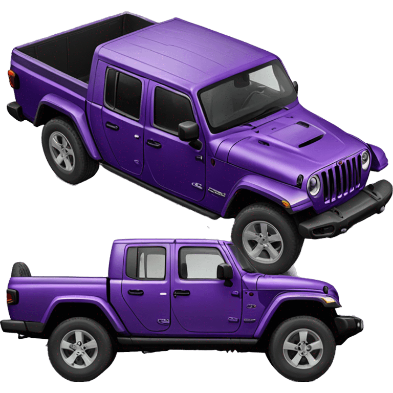 Realistic purple Jeep Gladiator truck. emoji